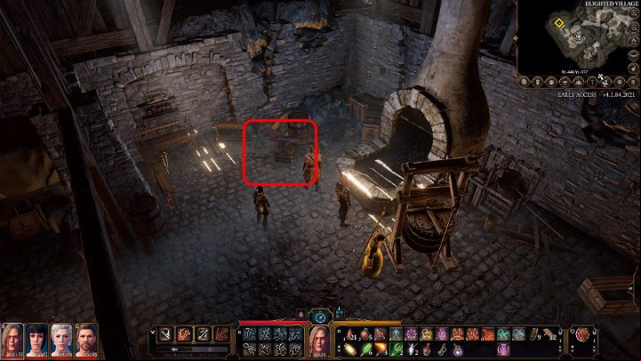Enter the hut on the right side of the checkpoint (opposite the apothecary's house) - Baldurs Gate 3: Vision of the Absolute - how to make? Crafting - Crafting - Baldurs Gate 3 Guide, Walkthrough
