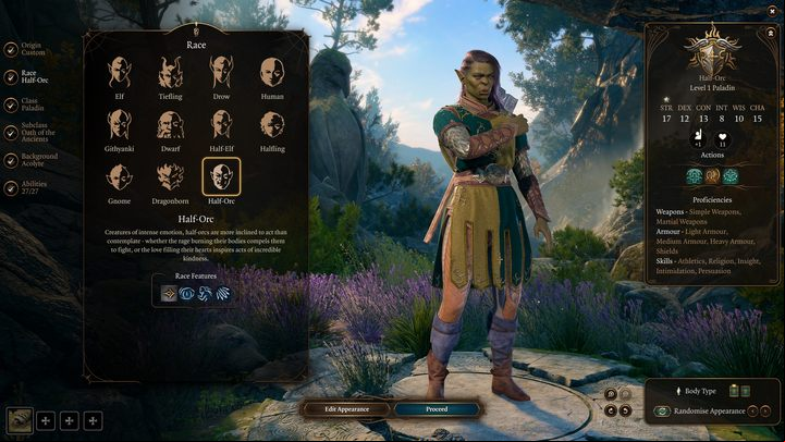 As with the Warrior and Barbarian, the best class for a Paladin is Half-Orc - Baldurs Gate 3: Paladin - best build - Paladin - Baldurs Gate 3 Guide, Walkthrough