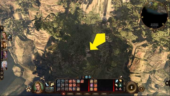You can enter inside in several ways, however, we suggest a secret age in the cliff (you can open it with a lock pick) marked in the picture above - it is located under the main entrance - Baldurs Gate 3: Find the Githyanki Creche - walkthrough - Act 1 - Baldurs Gate 3 Guide, Walkthrough