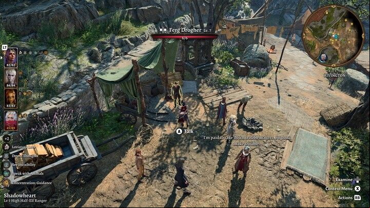 Leave the building and head towards the refugees - talk to the lonely man from the picture above - this will move the Shadowheart quest 'Daughter of Darkness' forward - Baldurs Gate 3: Act 3 Rivington - Act 3 - Baldurs Gate 3 Guide, Walkthrough