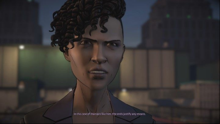 The second important choice must be made during the conversation with Tiffany, in the final phase of the game - Important choices | Episode 5 - Same Stitch (Vigilante Joker) - Episode 5 - Same Stitch Vigilante Joker - Batman: The Telltale Series - The Enemy Within Game Guide