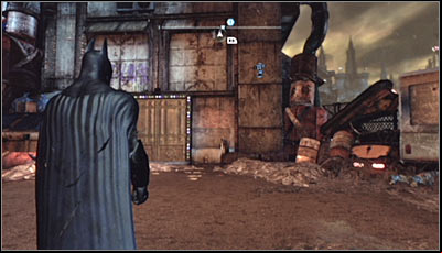 The solution to this puzzle can be found inside Storage Warehouse 5B where you should head only after completing Heart of Ice - Riddles | Industrial District - Industrial District - Batman: Arkham City Game Guide