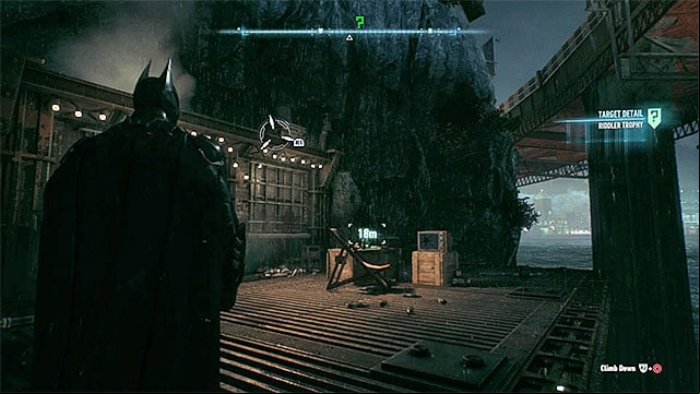 Trophy is well visible and not guarded by anyone - Riddler trophies on Bleake Island (19-36) | Collectibles - Bleake Island - Collectibles - Bleake Island - Batman: Arkham Knight Game Guide & Walkthrough