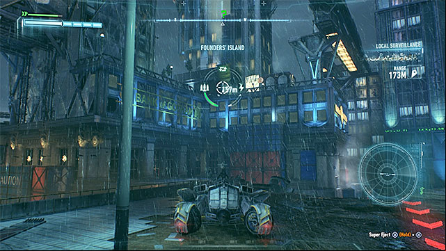 Required gadgets: Batmobile - Riddler trophies on Founders Island (17-33) | Collectibles - Founders Island - Collectibles - Founders Island - Batman: Arkham Knight Game Guide & Walkthrough