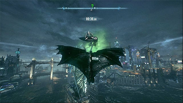 Use the hook launcher on, among other objects, the Lady of Gotham statue - Riddler trophies on Founders Island (17-33) | Collectibles - Founders Island - Collectibles - Founders Island - Batman: Arkham Knight Game Guide & Walkthrough