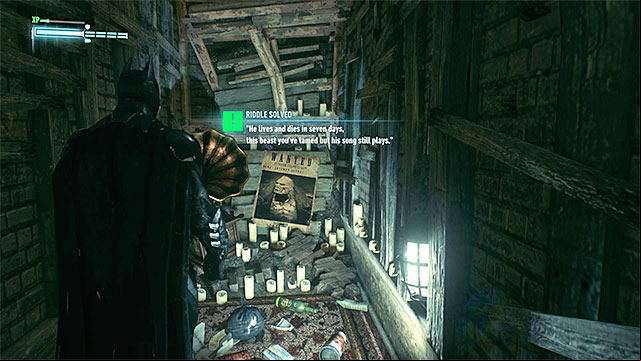 The place where you should perform the scan - Riddles on Founders Island | Collectibles - Founders Island - Collectibles - Founders Island - Batman: Arkham Knight Game Guide & Walkthrough