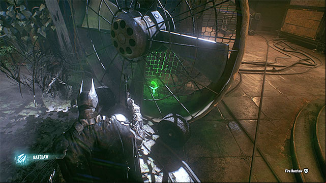Catch the trophy only after the fan stops - Riddler trophies in the Panessa Studios (11-21) | Collectibles - Pannesa Film Studios - Collectibles - Pannesa Film Studios - Batman: Arkham Knight Game Guide & Walkthrough