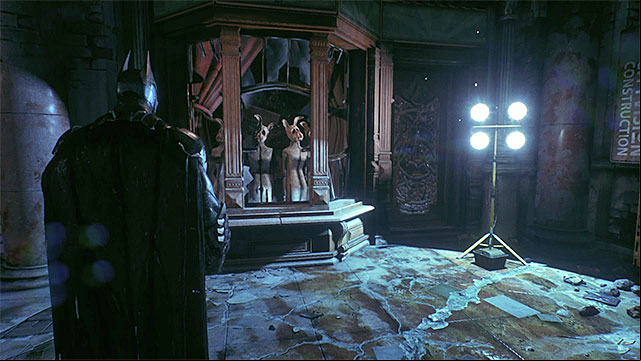 The shop window that can be scanned - Riddles in the Arkham Knight HQ | Collectibles - Arkham Knight HQ - Collectibles - Arkham Knight HQ - Batman: Arkham Knight Game Guide & Walkthrough