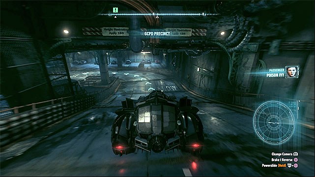 Park the Batmobile in the police station underground parking lot. - Take Ivy to the GD lockup | Main story | Batman Arkham Knight - Main story - Batman: Arkham Knight Game Guide & Walkthrough