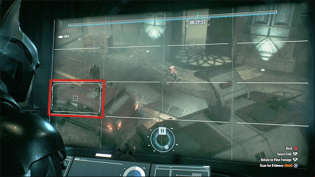 Stay on the top-right camera view and fast-forward to 39 seconds - Investigate the Clock Tower for clues to help locate Oracle | Main story - Main story - Batman: Arkham Knight Game Guide & Walkthrough