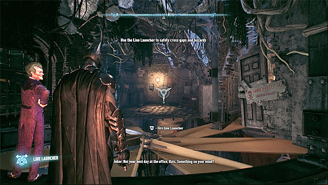 Aim at the wall on the other side of the large ventilator. - Infiltrate the tunnel network under Miagani Island | Main story - Main story - Batman: Arkham Knight Game Guide & Walkthrough