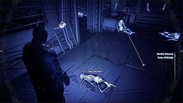 After neutralizing all enemies approach the capsule where Stagg was being held captive and turn on the Detective Mode - Interrogate Simon Stagg to find a way to defeat the Cloudburst Tank | Main story - Main story - Batman: Arkham Knight Game Guide & Walkthrough