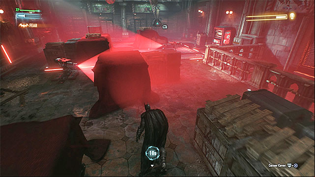 Pick the path shown on the picture above, it will allow you to get close to both defense turrets without being spotted - Defeat Arkham Knight | Main story | Batman Arkham Knight - Main story - Batman: Arkham Knight Game Guide & Walkthrough