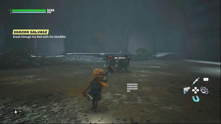 Go down to the bottom of the tank, defeat two enemies, and then use the Klonkfist from the Old World to break through the next part of this location - Biomutant: Goop - walkthrough - Main quests - Biomutant Guide