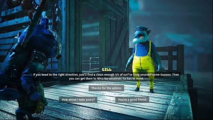 Guppies are necessary to distract Murk Puff, and Gill knows how to get them - Biomutant: Whiz - walkthrough - Main quests - Biomutant Guide