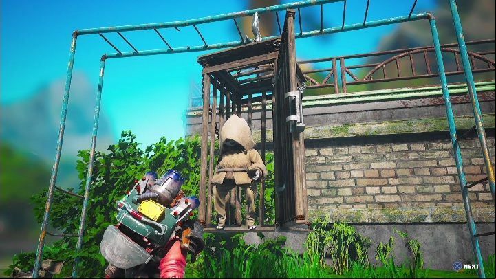 You will come across the first captive in the Peekabod Park - Biomutant: Captives - walkthrough - Exploration - Biomutant Guide