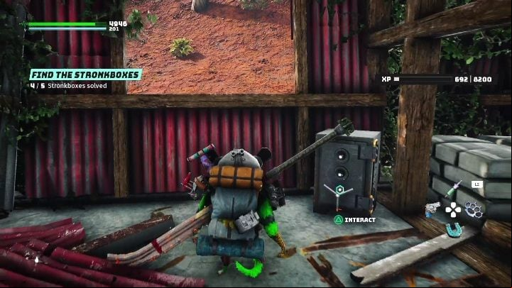 You will find the last part of the task in the red house, created from sheet metal - Biomutant: Find the Stornkboxes - walkthrough - Exploration - Biomutant Guide