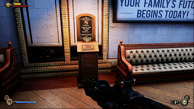 Worker Induction Center - in a corridor located to the left of the statue in the main room - Chapters 10-16 | Vantage points in BioShock Infinite - Vantage points - BioShock Infinite Guide