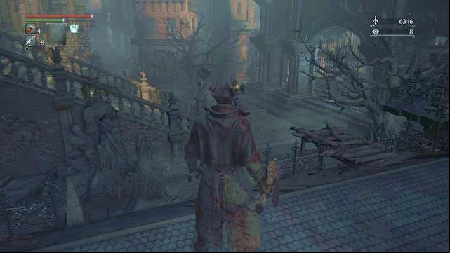 You will appear in a place shown on the screenshot above - Cathedral Ward - Central Square | Walkthrough - Walkthrough - Bloodborne Game Guide & Walkthrough