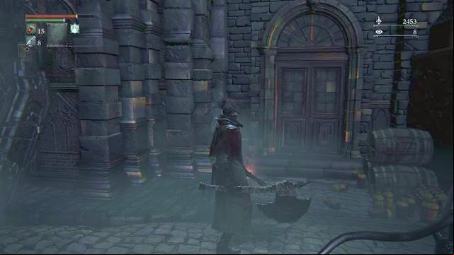 An example of the door where you obtain Tonsil Stone - Cathedral Ward - after the fight with Vicar Amelia | Walkthrough - Walkthrough - Bloodborne Game Guide & Walkthrough