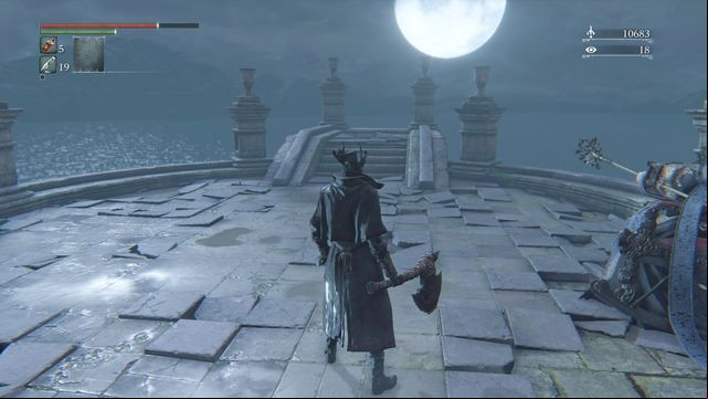 If you are ready to fight the boss, jump into the water. - Byrgenwerth | Walkthrough - Walkthrough - Bloodborne Game Guide & Walkthrough