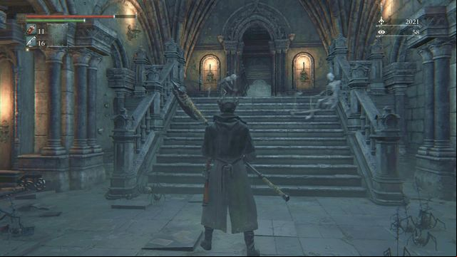 In the room behind two skeletons the battle will start. - Nightmare of Mensis | Walkthrough - Walkthrough - Bloodborne Game Guide & Walkthrough