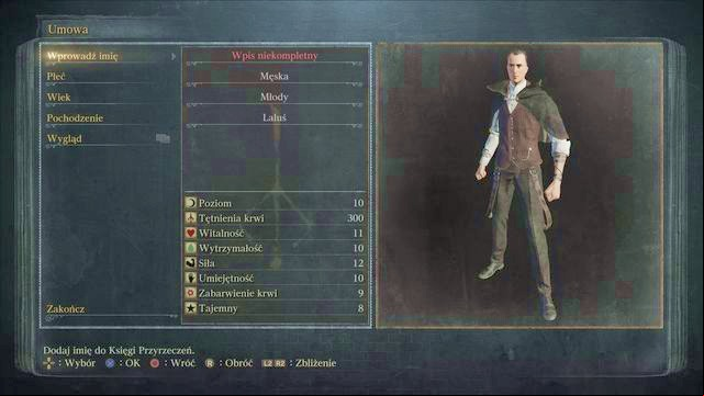 The character creator. - Character creation in Bloodborne - Basics - Bloodborne Game Guide & Walkthrough