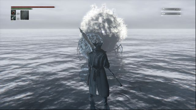 The first time, you have to start the fight yourself. - Rom, the Vacuous Spider | Boss Fights - Boss Fights - Bloodborne Game Guide & Walkthrough