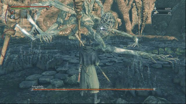 A good time to attack the head is after you dodge, when Amygdala is recovering after her own attack. - Amygdala | Boss Fights - Boss Fights - Bloodborne Game Guide & Walkthrough