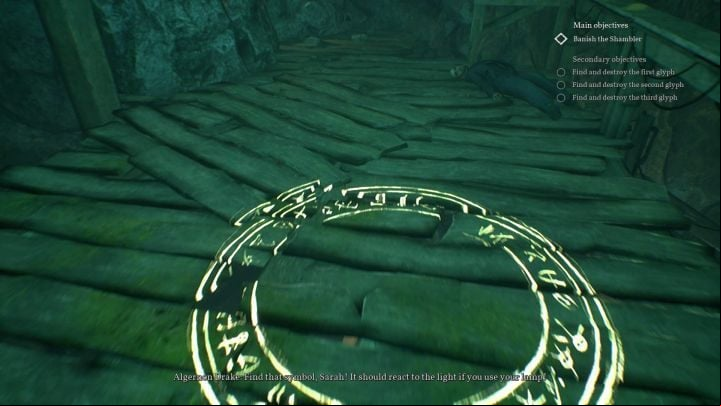 Stand inside the glyph to destroy it. - Chapter 10 - Darkwater police station | Call of Cthulhu Walkthrough - Walkthrough - Call of Cthulhu Guide