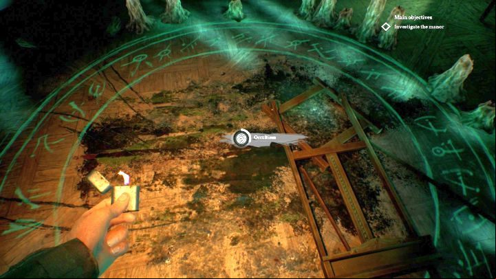 A ritual circle on the ground. - Chapter 3 - Garden of the Hawkins mansion | Call of Cthulhu Walkthrough - Walkthrough - Call of Cthulhu Guide