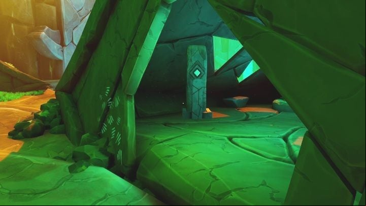 This monolith is located in a stone hut marked with claw marks - Call of the Sea: Lowering the water level - Puzzle, Chapter 5 - Chapter 5 - Call of the Sea Guide