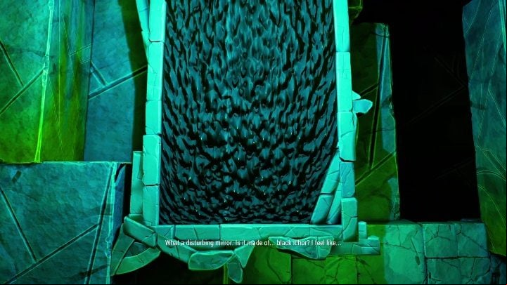 Interacting with the Black Mirror in the sanctuary will provide you with the final entry into the journal - Call of the Sea: Chapter 6, Fhalgofn - journal entries - Journal entries - Call of the Sea Guide