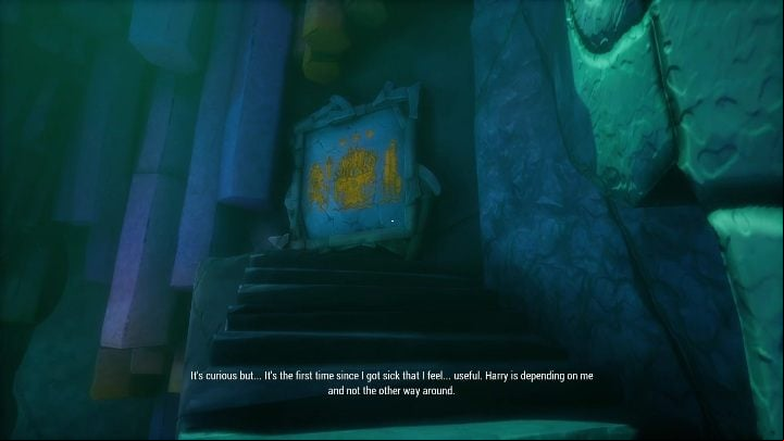 To get to the mural, you just have to climb the stairs - Call of the Sea: Chapter 3, The Vanishing of the Lady Shannon - wall paintings - Wall paintings - Call of the Sea Guide