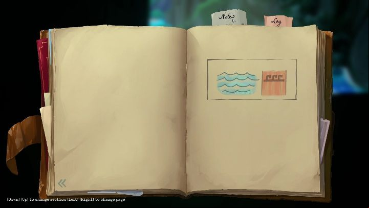 The heroine will add the water symbol to her journal - Call of the Sea: Bridge mechanism - puzzle, Chapter 1 - Chapter 1 - Call of the Sea Guide