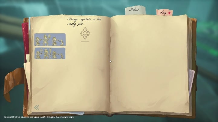 You will find the clue to the symbols in the empty stone pool - Call of the Sea: Murals - puzzle, Chapter 4 - Chapter 4 - Call of the Sea Guide