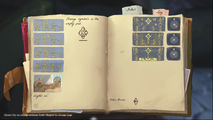 You'll find this clue on a wooden box, between the murals - Call of the Sea: Symbols in the Temple - Puzzle, Chapter 4 - Chapter 4 - Call of the Sea Guide