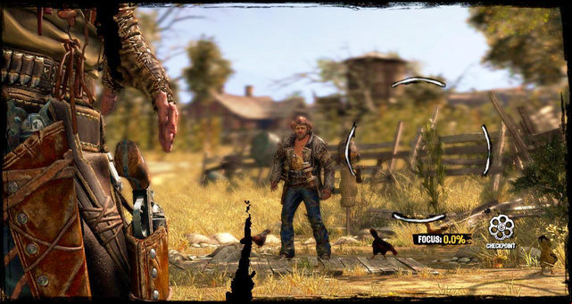 After the cutscene, you'll face the Sheriff himself - Episode 1 - Once Upon a Time in Stinking Springs - Walkthrough - Call of Juarez: Gunslinger - Game Guide and Walkthrough