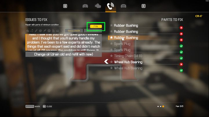 It's worthwhile to check which parts are required to repair the car - Car Mechanic Simulator 2021: Commission types - Basics - Car Mechanic Simulator 2021 Guide
