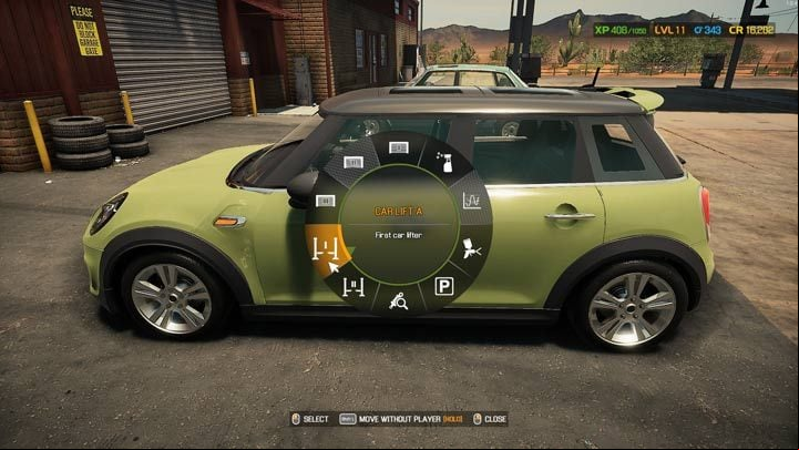 From the options available, select one of the lifters - Car Mechanic Simulator 2021: Replacing Parts - Basics - Car Mechanic Simulator 2021 Guide