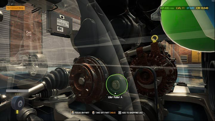 Parts with a green outline can be removed freely - Car Mechanic Simulator 2021: Replacing Parts - Basics - Car Mechanic Simulator 2021 Guide