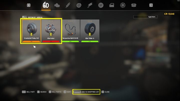 Click the "I" key to enter your Inventory - Car Mechanic Simulator 2021: Replacing Parts - Basics - Car Mechanic Simulator 2021 Guide