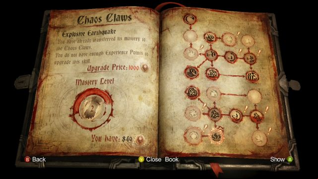 Chaos Claws upgrade window. - Chaos Claws - Equipment and Upgrades - Castlevania: Lords of Shadow 2 - Game Guide and Walkthrough