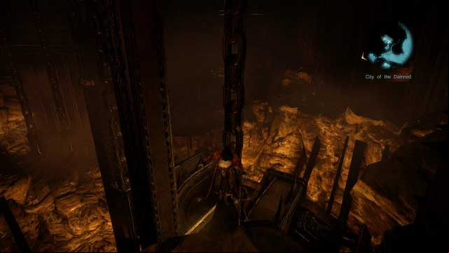 Dracula standing on the bar before the chain. - Mission 2 - The Three Gorgons - The Main Campaign - walkthrough - Castlevania: Lords of Shadow 2 - Game Guide and Walkthrough