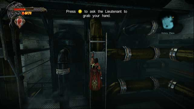 Climb up a metal construction and ask Zobeks Lieutenant for assistance - Mission 4 - Next Stop: Castlevania - The Main Campaign - walkthrough - Castlevania: Lords of Shadow 2 - Game Guide and Walkthrough