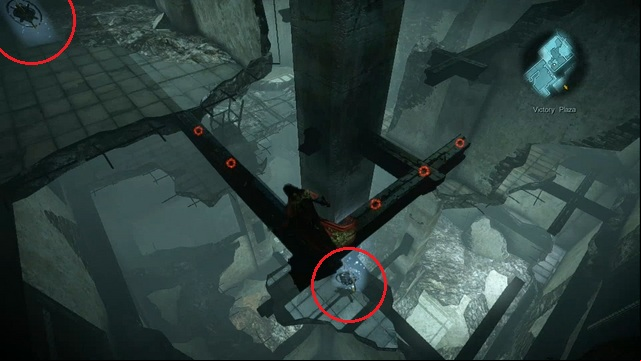 Markers showing the location of two Pain Boxes, both containing a Chaos Gem. - Mission 4 - Next Stop: Castlevania - Gems - First - Castlevania: Lords of Shadow 2 - Game Guide and Walkthrough