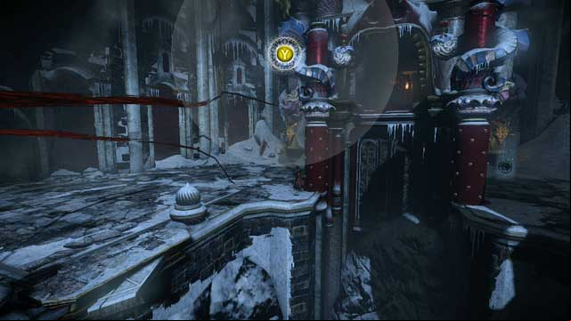 Pillar-like device - to the right you can see a Pain Box. - Mission 7 - Pieces of a Mirror - Gems - First - Castlevania: Lords of Shadow 2 - Game Guide and Walkthrough