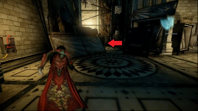 The red arrow shows the location of a Memorial. - Mission 8 - The Hooded Man - Memorials and Soldier Diaries - First - Castlevania: Lords of Shadow 2 - Game Guide and Walkthrough