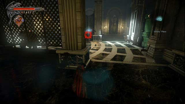 The guard you must use your Bat Swarf is right in the middle of the screenshot. - Mission 9 - The Second Acolyte - Memorials and Soldier Diaries - First - Castlevania: Lords of Shadow 2 - Game Guide and Walkthrough