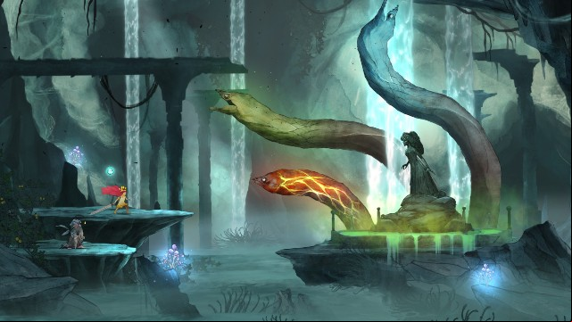 Cross the door to walk into the next location - Chapter 4 - The Deep Dark Well | Walkthrough - Walkthrough - Child of Light Game Guide